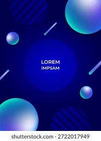 Conjunto de Vector de fondo de póster de gradiente moderno. Plantilla de cubierta minimalista con Formas de prisma geométrico de perspectiva vibrante en movimiento. Diseño ideal para redes sociales, portada, Anuncio