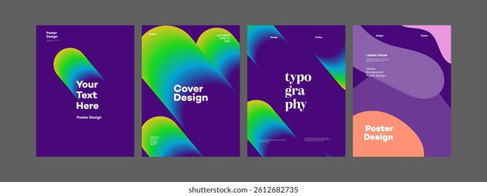 Modern Gradient Poster Designs Abstract Typography Cover Templates