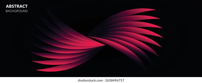 Cartaz de gradiente moderno em fundo escuro. Capas abstratas mínimas. estilos decoração no espaço escuro. Elemento gráfico moderno listras conceito. elemento para banner web, design de arte 