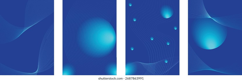 Modern gradient poster on a dark blue background. Cover template with vibrant geometric perspective shapes. Modern Design for wall art, flyers, brochures, covers, and web banners.