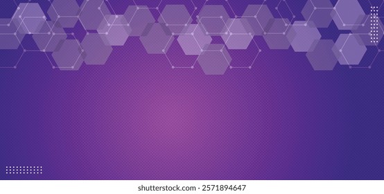 Modern gradient purple and gray hexagon geometric pattern background vector illustration