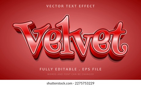 Modern Gradient Red Velvet Editable Text Effect Design Template. Effect Saved In Graphic Style