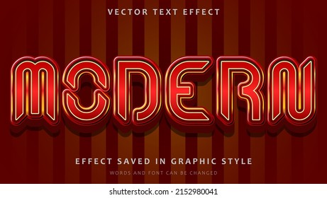 Plantilla de diseño de efecto de texto editable de degradado rojo amarillo moderno. Efecto guardado en estilo gráfico 