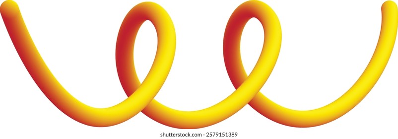 Modern Gradient Ribbon Shape with Orange Color and a Fluid Abstract Aesthetic