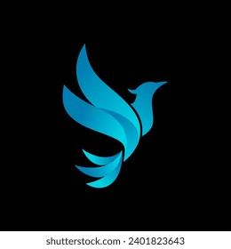 Modern gradient rising phoenix logo design.