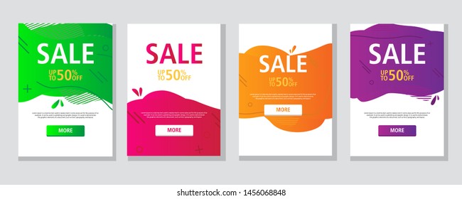Modern Gradient Sale Banner and Poster A4 Background for Social Media Use 