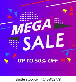 Modern Gradient Sale Banner and Poster Background Up to 50 percent Off.