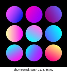 Modern gradient set with round abstract backgrounds. Colorful fluid cover for poster, banner, flyer and presentation. Trendy soft color. Template with modern gradient set for screens and mobile app