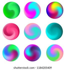 Modern gradient set with round abstract backgrounds. Colorful fluid cover for poster, banner, flyer and presentation. Trendy soft color. Template with modern gradient set for screens and mobile app