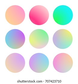 Modern gradient set with round abstract backgrounds. Colorful fluid cover for poster, banner, flyer and presentation. Trendy soft color. Template with modern gradient set for screens and mobile app