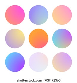 Modern gradient set with round abstract backgrounds. Colorful fluid cover for poster, banner, flyer and presentation. Trendy soft color. Template with modern gradient set for screens and mobile app
