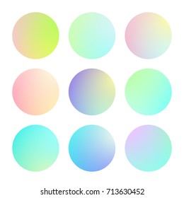Modern gradient set with round abstract backgrounds. Colorful fluid covers for calendar, brochure, invitation, cards. Trendy soft color. Template with modern gradient set for screens and mobile app