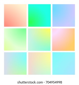 Modern gradient set with square abstract backgrounds. Colorful fluid cover for poster, banner, flyer and presentation. Trendy soft color. Template with modern gradient set for screens and mobile app