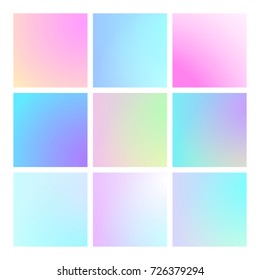 Modern gradient set with square abstract backgrounds. Colorful fluid cover for poster, banner, flyer and presentation. Trendy soft color. Template with modern gradient set for screens and mobile app