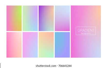 Modern gradient set and vertical abstract backgrounds  Colorful fluid covers for calendar  brochure  invitation  cards  Trendy soft color  Template and modern gradient set for screens   mobile app