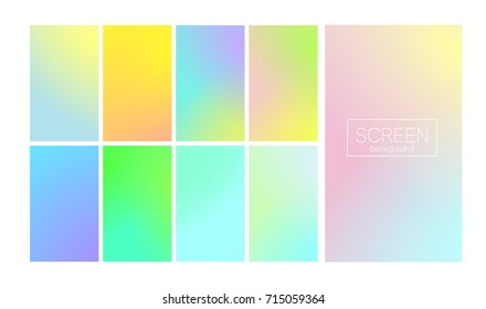 Modern gradient set with vertical abstract backgrounds. Colorful fluid cover for poster, banner, flyer and presentation. Trendy soft color. Template with modern gradient set for screens and mobile app