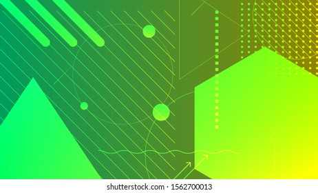 Modern gradient shapes circle line triangle green background. Use for modern design, cover, template, decorated, brochure,