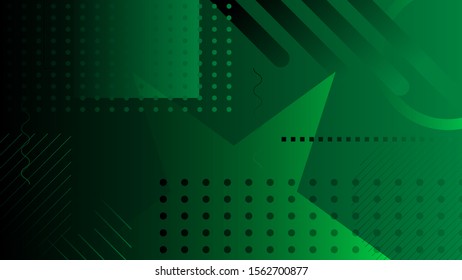 Modern gradient shapes circle line triangle star green background. Use for modern design, cover, template, decorated, brochure,