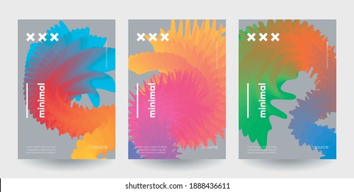 Modern gradient shapes composition. Abstract posters set.