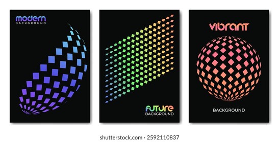 Modern Gradient Shapes Geometric Poster Flyer Background Set.