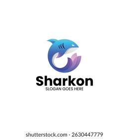 Modern Gradient Shark Logo Design