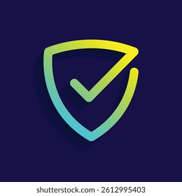 Modern gradient shield with a check mark, representing security and trust editable vector