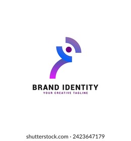 Modern Gradient Simple Eye Vision Brand Logo Icon Template