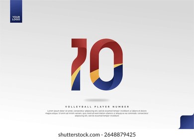 Modern Gradient Sport Number 10 Design for Volleyball Jersey on Minimal White Background