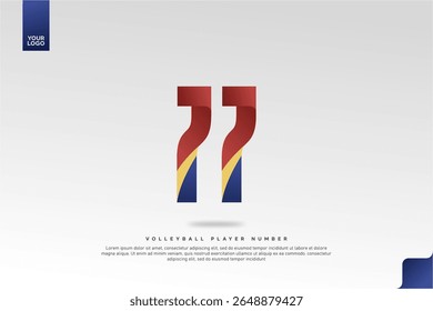 Modern Gradient Sport Number 11 Design for Volleyball Jersey on Minimal White Background