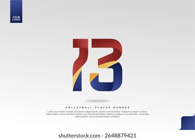 Modern Gradient Sport Number 13 Design for Volleyball Jersey on Minimal White Background