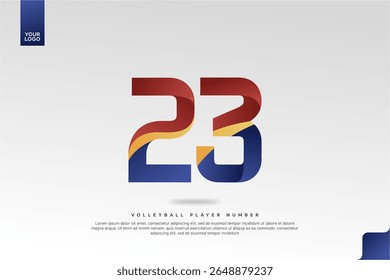 Modern Gradient Sport Number 23 Design for Volleyball Jersey on Minimal White Background
