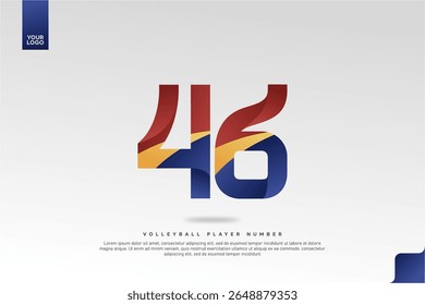 Modern Gradient Sport Number 46 Design for Volleyball Jersey on Minimal White Background