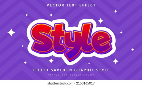 Modern Gradient Sticker Word Style Editable Text Effect Design Template. Effect Saved In Graphic Style 