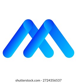 Modern Gradient Style Geometric Letter M Shape Artistic Logo