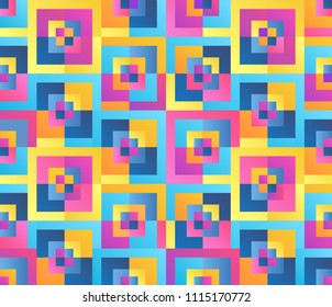 Modern gradient style geometric seamless vector mosaic pattern.