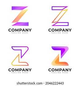 Estilo de gradiente moderno colección de logotipos de letras iniciales z