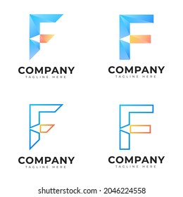 Modern gradient style initial letter f logo collection