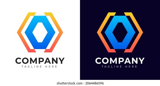Modern gradient style initial letter o logo design template