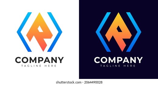 Estilo de gradiente moderno plantilla de diseño de letra inicial o logotipo