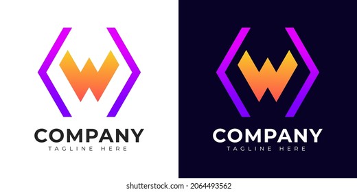 Estilo de degradado moderno letra inicial con plantilla de diseño de logotipo