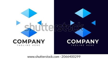 Modern gradient style letter x logo template. x letter design vector with colorful creative hexagon sign.