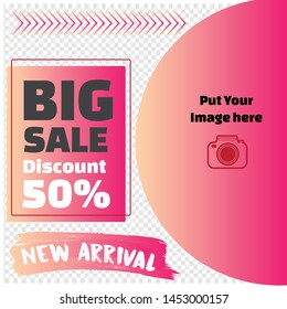 Modern Gradient style promotion square. web banner for social media fashion