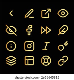 Conjunto de Símbolos de Gradiente Moderno para Interface do Usuário e Web