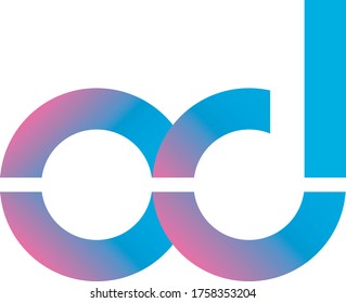 Modern Gradient Tech OD O D Letters Brand Company Icon Logo 