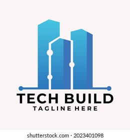 Modern Gradient Technology Real Estate Logo