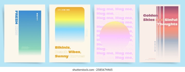Modern Gradient Typography Summer Posters