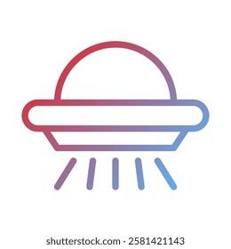 Modern Gradient UFO Icon Illustration Design