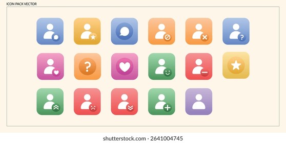 
Modern Gradient User Profile and Avatar Icons for Social Media Platforms