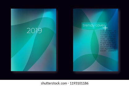 Modern gradient vector cover set. Abstract background. Trendy geometric fluid shapes wallpaper.  glow