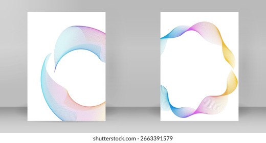 Modern gradient vector template with geometric abstract pattern for business presentation, brochure, flyer, A4 layout, or digital report. Editable colorful tech background design